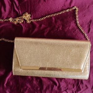 Simple Gold Clutch with chain strap